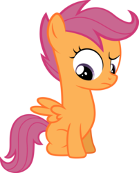 Size: 4000x4963 | Tagged: safe, artist:socsocben, scootaloo, pegasus, pony, g4, female, looking down, simple background, sitting, solo, transparent background, vector
