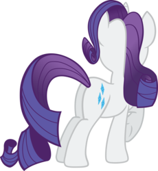 Size: 6000x6528 | Tagged: safe, artist:psychoanalyticbrony, rarity, pony, unicorn, g4, absurd resolution, butt, female, looking away, mare, plot, rearity, simple background, solo, transparent background, vector