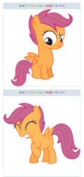 Size: 504x1056 | Tagged: safe, scootaloo, g4, exploitable meme, juxtaposition, juxtaposition win, meme