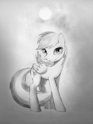 Size: 768x1024 | Tagged: safe, artist:murphylaw4me, rainbow dash, g4, female, monochrome, solo