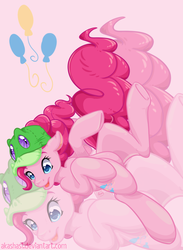 Size: 1100x1500 | Tagged: safe, artist:akashasi, gummy, pinkie pie, g4, customized toy, female, hat, solo