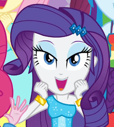 Size: 404x450 | Tagged: safe, screencap, rarity, equestria girls, g4, my little pony equestria girls, cropped, lidded eyes, reaction image, solo focus