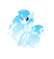 Size: 4608x5040 | Tagged: safe, artist:thecheeseburger, oc, oc only, earth pony, elemental pony, pony, water pony, g4, absurd resolution, blue coat, female, mare, simple background, solo, water mane, water tail, white background