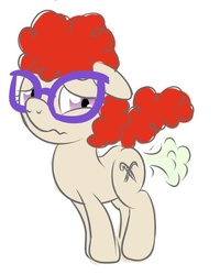 Size: 493x615 | Tagged: safe, artist:calorie, twist, earth pony, pony, g4, blushing, fart, fart fetish, female, fetish, gcol's favorite image, glasses, solo