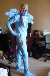 Size: 542x819 | Tagged: safe, rainbow dash, human, g4, cosplay, irl, irl human, nightmare fuel, photo, why sid why