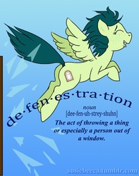 Size: 592x753 | Tagged: safe, artist:susiebeeca, oc, oc only, pony, 30 minute art challenge, butt, defenestration, female, mare, plot, solo, window