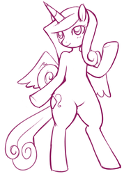 Size: 603x800 | Tagged: safe, artist:redintravenous, princess cadance, alicorn, pony, g4, bipedal, female, mare, solo, wide hips