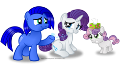 Size: 1024x562 | Tagged: safe, artist:aleximusprime, rarity, sweetie belle, oc, oc:agua, g4, crying, simple background, tears of joy, tissue, transparent background, water