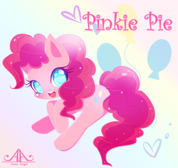 Size: 1600x1512 | Tagged: safe, artist:anzuangel, pinkie pie, earth pony, pony, g4, colored pupils, cute, cutie mark, diapinkes, female, heart, heart eyes, looking at you, mare, open mouth, solo, wingding eyes