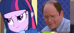 Size: 1524x691 | Tagged: safe, edit, edited screencap, screencap, twilight sparkle, equestria girls, g4, my little pony equestria girls, costanza face, ishygddt, reaction image