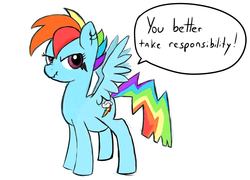 Size: 977x705 | Tagged: safe, rainbow dash, g4, female, pregnant, responsibility, scrunchy face, solo