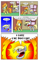 Size: 3300x5100 | Tagged: safe, artist:joeywaggoner, carrot top, derpy hooves, golden harvest, earth pony, pegasus, pony, comic:a derpy love story, g4, absurd resolution, comic, female, mare