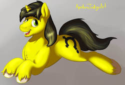 Size: 1280x871 | Tagged: safe, artist:hoodoo, oc, oc only, pony, unicorn, commission, male, solo, stallion, yellow