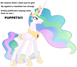 Size: 900x788 | Tagged: safe, artist:mihaaaa, edit, princess celestia, alicorn, pony, g4, badass, female, jim johnston, mare, no chance in hell, simple background, solo, song reference, transparent background, vector, vince mcmahon, wwe