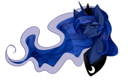 Size: 1024x640 | Tagged: safe, artist:mscootaloo, princess luna, g4, bust, female, simple background, solo