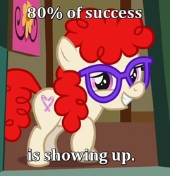 Size: 616x640 | Tagged: safe, twist, g4, cutie mark, female, image macro, quote, solo, text, woody allen