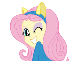 Size: 2240x1843 | Tagged: safe, artist:djseras, fluttershy, equestria girls, g4, female, simple background, solo, transparent background, vector, wink