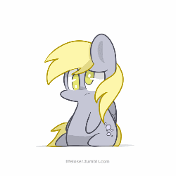 Size: 500x500 | Tagged: safe, artist:php56, derpy hooves, pegasus, pony, g4, animated, blinking, chibi, cute, derpabetes, female, mare, simple background, solo, sparkles, underp, white background