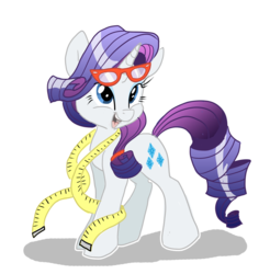 Size: 2503x2543 | Tagged: safe, artist:indiefoxtail, rarity, pony, unicorn, g4, cute, female, glasses, looking at you, measuring tape, raribetes, rarity's glasses, solo