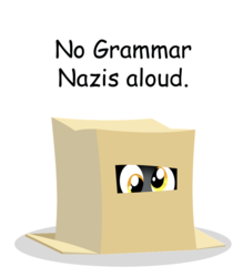 Size: 503x573 | Tagged: safe, artist:cooltomorrowkid, gameloft, derpy hooves, g4, box, comic sans, female, irony, solo, text