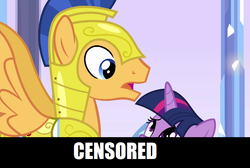 Size: 778x523 | Tagged: safe, edit, edited screencap, screencap, flash sentry, twilight sparkle, equestria girls, g4, my little pony equestria girls, lewd, looking up, open mouth, spread wings, unnecessary censorship, wide eyes