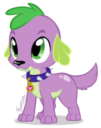 Size: 310x390 | Tagged: safe, artist:furreon, spike, spike the regular dog, dog, equestria girls, g4, cute, male, paws, puppy, simple background, solo, spikabetes, spike's dog collar, transparent background