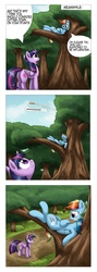 Size: 1334x3744 | Tagged: safe, artist:otakuap, rainbow dash, scootaloo, twilight sparkle, alicorn, pony, g4, comic, female, flying, mare, tree, twilight sparkle (alicorn)