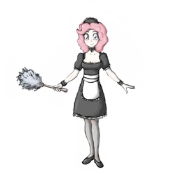 Size: 1200x1200 | Tagged: safe, artist:239asd, pinkie pie, human, g4, clothes, female, humanized, maid, solo