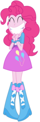 Size: 3000x9090 | Tagged: safe, artist:masem, pinkie pie, equestria girls, g4, my little pony equestria girls, ^^, absurd resolution, boots, clothes, cute, cutie mark on clothes, diapinkes, eyes closed, faic, female, grin, happy, shoes, simple background, skirt, smiling, so fucking happy, solo, squee, transparent background, vector