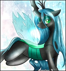 Size: 1280x1365 | Tagged: safe, artist:kyodashiro, queen chrysalis, changeling, changeling queen, g4, bedroom eyes, female, lidded eyes, on side, solo