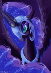 Size: 634x900 | Tagged: dead source, safe, artist:mayocat, nightmare moon, alicorn, pony, g4, female, solo