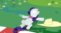 Size: 639x355 | Tagged: safe, screencap, rarity, a canterlot wedding, g4, my little pony: friendship is magic, female, solo, youtube caption