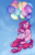 Size: 712x1100 | Tagged: safe, artist:inkfall, pinkie pie, g4, balloon, female, flying, solo, streamers, then watch her balloons lift her up to the sky