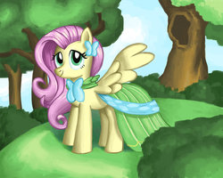 Size: 900x720 | Tagged: safe, artist:kuddlyfatality, fluttershy, g4, clothes, dress, female, gala dress, solo