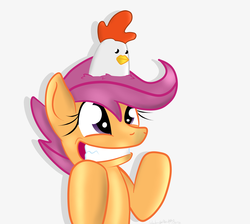 Size: 3800x3400 | Tagged: safe, artist:wonder-waffle, scootaloo, chicken, pegasus, pony, g4, female, scootachicken, solo