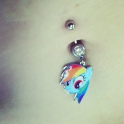 Size: 500x500 | Tagged: safe, rainbow dash, human, g4, belly button, belly piercing, bellyring, irl, irl human, photo, piercing, solo