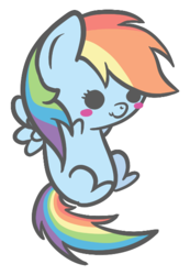 Size: 401x579 | Tagged: safe, artist:freakization, rainbow dash, pegasus, pony, g4, beady eyes, blush sticker, blushing, chibi, cute, female, filly, filly rainbow dash, foal, simple background, sitting, solo, transparent background