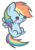 Size: 401x579 | Tagged: safe, artist:freakization, rainbow dash, pegasus, pony, g4, beady eyes, blush sticker, blushing, chibi, cute, female, filly, filly rainbow dash, foal, simple background, sitting, solo, transparent background