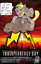 Size: 320x500 | Tagged: safe, artist:cb129, derpy hooves, pegasus, pony, g4, female, independence day (movie), mare, movie poster