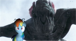 Size: 1502x819 | Tagged: safe, artist:jabberwocky1996, screencap, rainbow dash, g4, behind you, cloverfield, crossover, monster, movie, vector