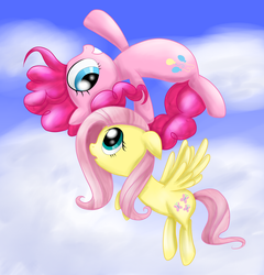 Size: 2689x2800 | Tagged: safe, artist:poisonicpen, fluttershy, pinkie pie, g4, female, lesbian, ship:flutterpie, shipping