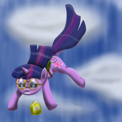Size: 5000x5000 | Tagged: safe, artist:zhooves, twilight sparkle, g4, absurd resolution, book, falling, female, skydiving, solo