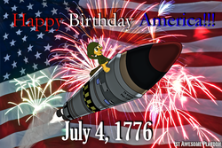 Size: 2025x1350 | Tagged: safe, artist:ethanchang, oc, oc only, 4th of july, american independence day, independence day, missile, solo, united states