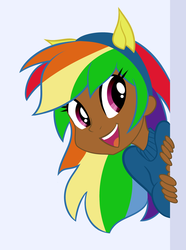 Size: 2236x3000 | Tagged: safe, edit, rainbow dash, equestria girls, g4, dark skin, female, humanized, meme, solo, that fucking cat, that fucking dash