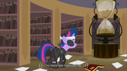 Size: 640x355 | Tagged: safe, screencap, twilight sparkle, g4, it's about time, female, future twilight, solo, youtube caption