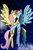 Size: 400x600 | Tagged: safe, artist:lonelove, fluttershy, rainbow dash, g4, 30 day otp challenge, female, kissing, lesbian, ship:flutterdash, shipping