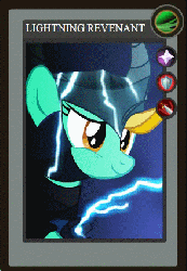 Size: 295x426 | Tagged: safe, artist:yudhaikeledai, part of a set, lightning dust, g4, animated, dota, dota 2, female, lightning revenant, part of a series, ponified dota 2 cards, solo
