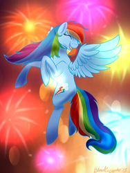 Size: 1200x1600 | Tagged: safe, artist:blindcoyote, rainbow dash, g4, 4th of july, american independence day, female, fireworks, independence day, solo