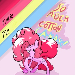 Size: 5000x5000 | Tagged: safe, artist:rozen-junk, pinkie pie, g4, absurd resolution, alternate hairstyle, female, long mane, solo, text