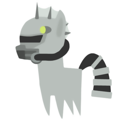 Size: 400x400 | Tagged: safe, artist:teschke, oc, oc only, oc:steelhooves, earth pony, pony, fallout equestria, armor, fanfic, fanfic art, male, mini, pointy ponies, power armor, simple background, solo, stallion, steel ranger, white background